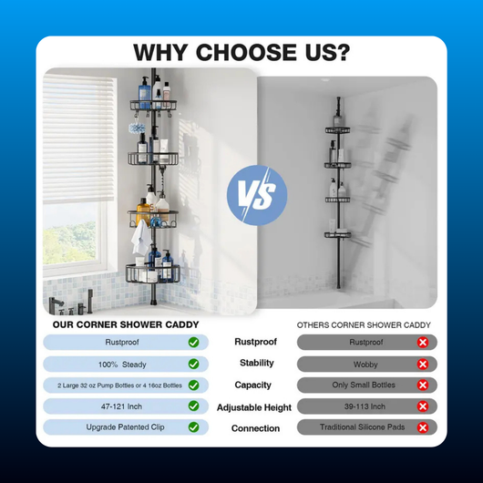 4-Tier Adjustable Corner Shower Caddy