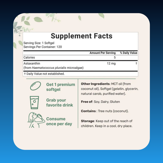 Astaxanthin Natural Tanning Softgels