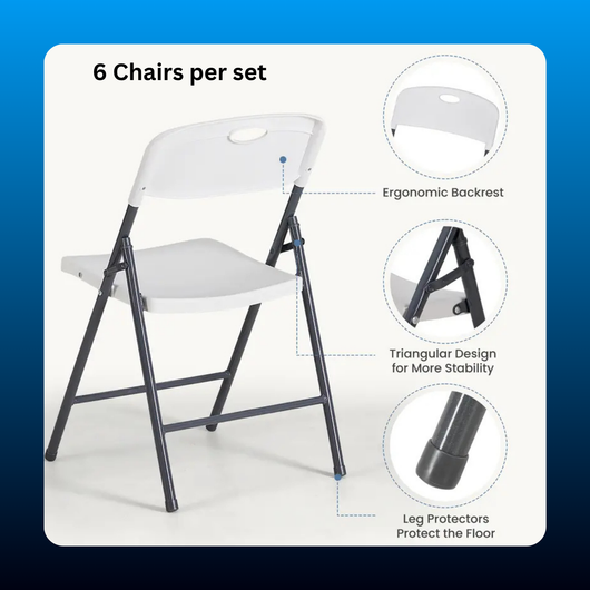 Heavy Duty Folding Chairs (6 Pack)