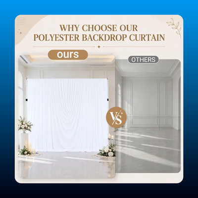 White Swag Backdrop Curtain Panel