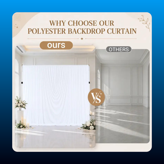 White Swag Backdrop Curtain Panel