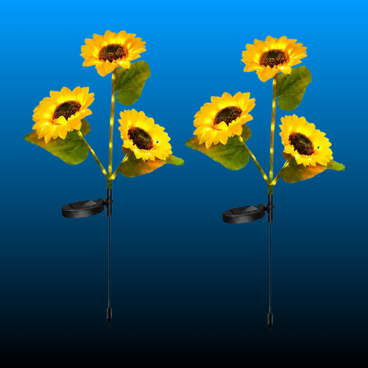 Solar Powered LED Sunflower Garden Lights (Set of 2)