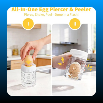 Hand-Operated Egg Peeler with Piercer