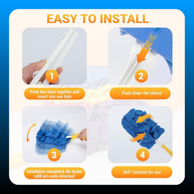 6PCS Electrostatic Duster Refills with Handle