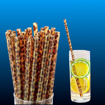 Reusable Leopard Print Drinking Straws (5 Pack)