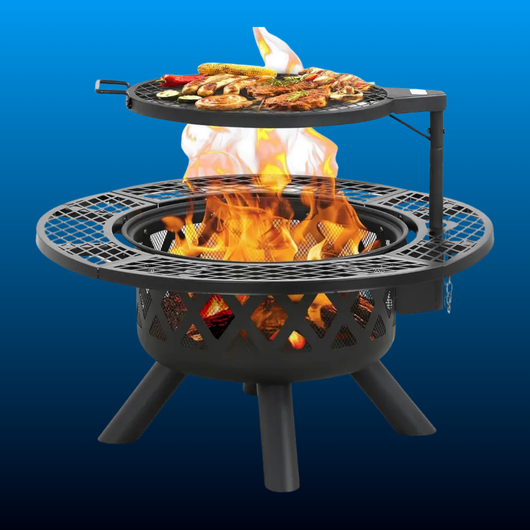2-in-1 Fire Pit with Swivel Grill