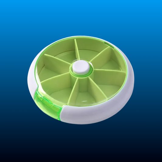 7-Grid Round Rotating Transparent Pill Organizer