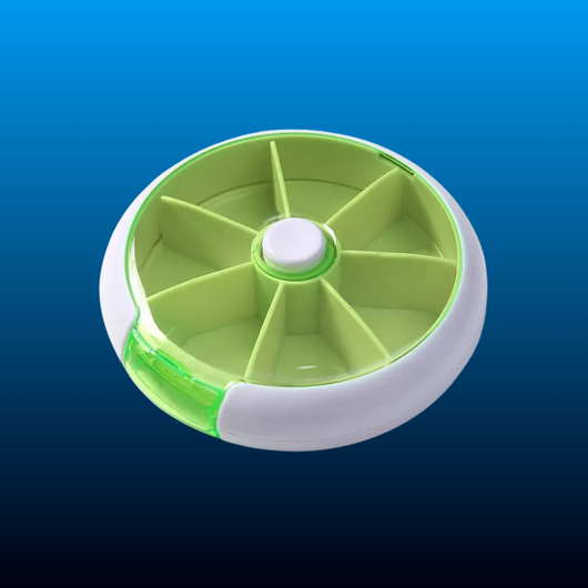 7-Grid Round Rotating Transparent Pill Organizer
