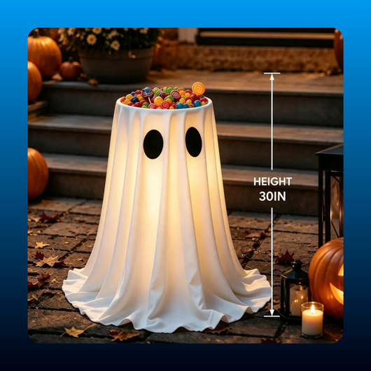 Halloween Light Up Ghost Candy Bowl Holder