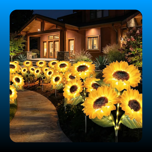 Solar Powered LED Sunflower Garden Lights (Set of 2)