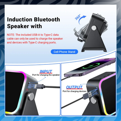 5 in 1 Wireless Induction Audio Speaker Stand