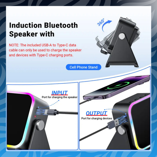 5 in 1 Wireless Induction Audio Speaker Stand