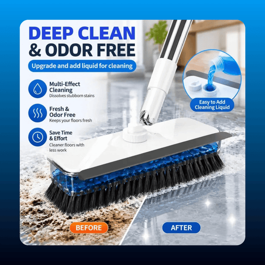 4-in-1 Floor Scrub Brush with Liquid Dispenser