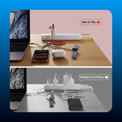 Dual Type-C Port 4in2 USB C Cable