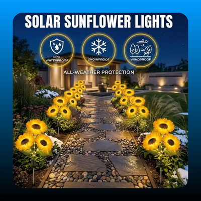 Solar Powered LED Sunflower Garden Lights (Set of 2)
