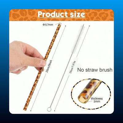 Reusable Leopard Print Drinking Straws (5 Pack)