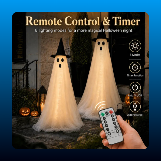 Light Up Ghost Decorations (2 Pack)
