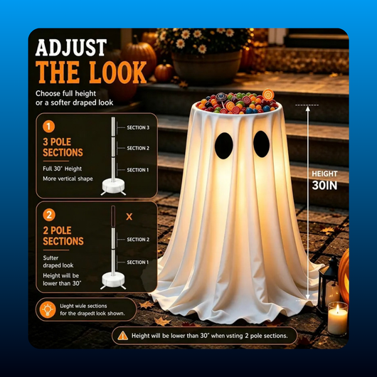 Halloween Light Up Ghost Candy Bowl Holder