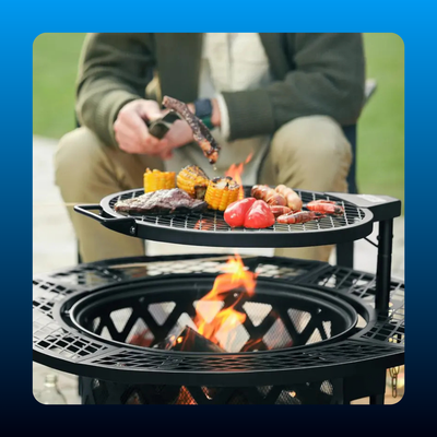 2-in-1 Fire Pit with Swivel Grill