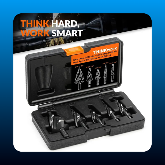 Four Spiral Flute Step Drill Bit Set