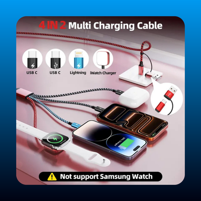 Dual Type-C Port 4in2 USB C Cable