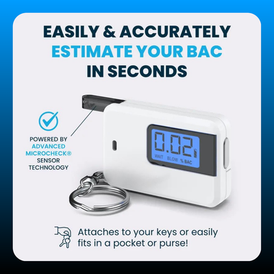 Ultra-Portable Pocket Keyring Alcohol Tester