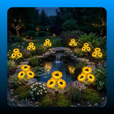 Solar Powered LED Sunflower Garden Lights (Set of 2)