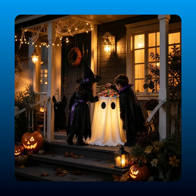Halloween Light Up Ghost Candy Bowl Holder