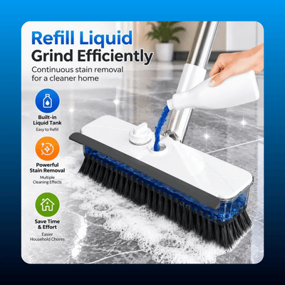 4-in-1 Floor Scrub Brush with Liquid Dispenser