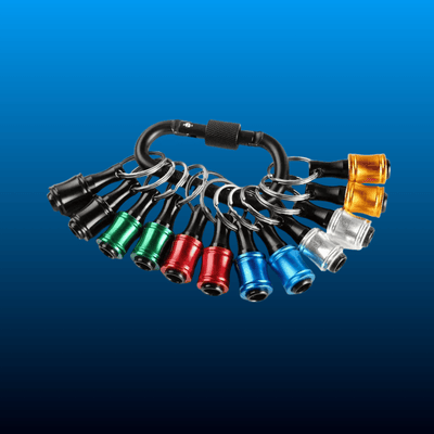 Aluminum Hex Shank Bit Holder Keychains (12 Piece)