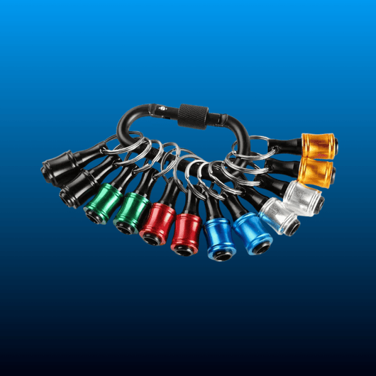 Aluminum Hex Shank Bit Holder Keychains (12 Piece)