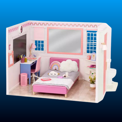Cozy Bedroom Dollhouse Playset with Furniture