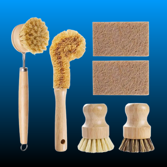 Bamboo Dish Brush Set with Coconut Sponge