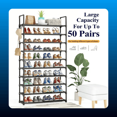 10-Tier Stackable Shoe Rack