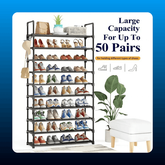 10-Tier Stackable Shoe Rack