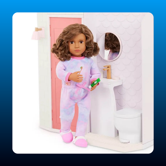 Cozy Bedroom Dollhouse Playset with Furniture