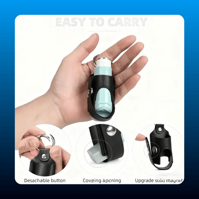 Asthma Inhaler Leather Case with Keychain