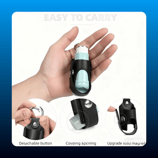 Asthma Inhaler Leather Case with Keychain