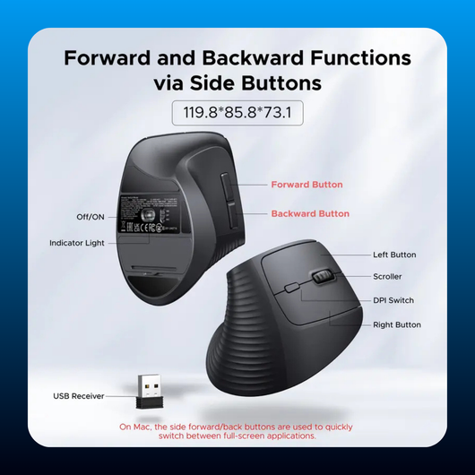 Ergonomic Vertical Bluetooth Mouse