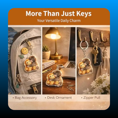 Orangutan-Hugging Punch Monkey Keychain
