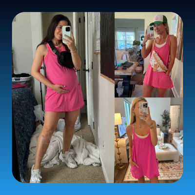 Women's Athletic Sleeveless Mini Dress with Built-in Shorts