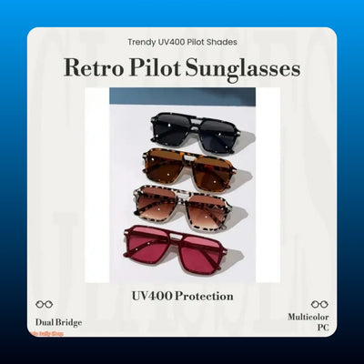 Retro Pilot Polarized Sunglasses (4 Pack)