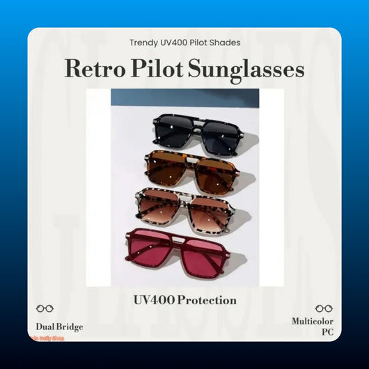Retro Pilot Polarized Sunglasses (4 Pack)