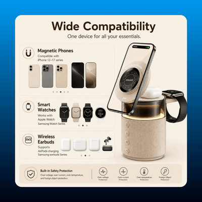 5-in-1 Bluetooth Speaker and Charging Stand