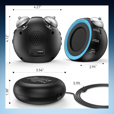 Extra Loud Alarm Clock With Bed Shaker