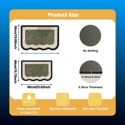 Green Scalloped Bath Mat