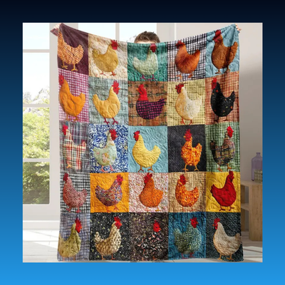 Chicken Pattern Fleece Throw Blanket (60x80 inches)