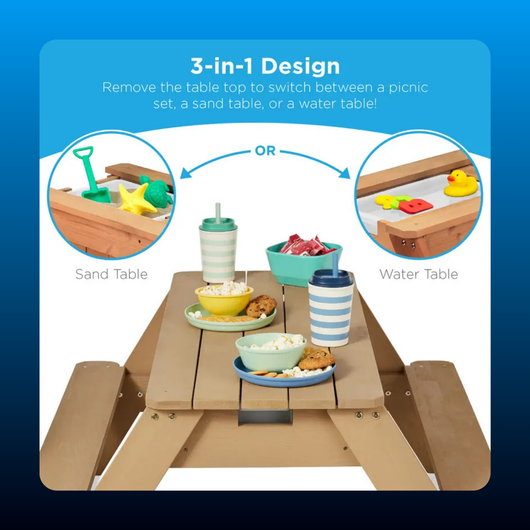 3-in-1 Kids Sand and Water Table