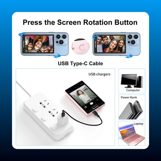 Magnetic Phone Selfie Monitor Screen for iPhone