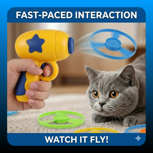 11 Pcs Cat Fetch Toy Set Launcher Gun